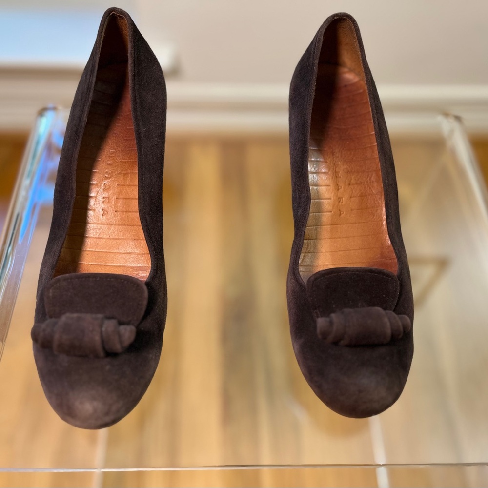 Chie Mihara Chocolate Suede Wedges - Picture 3 of 11